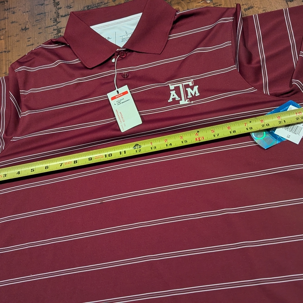 NWT- Texas A&M L Striped Performance Polo Shirt - Picture 8 of 10
